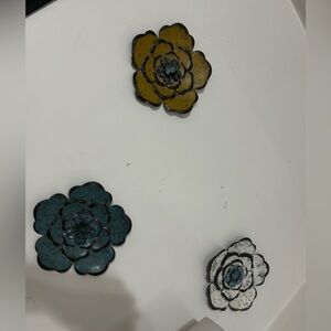 Trio of Metal Floral Wall Art